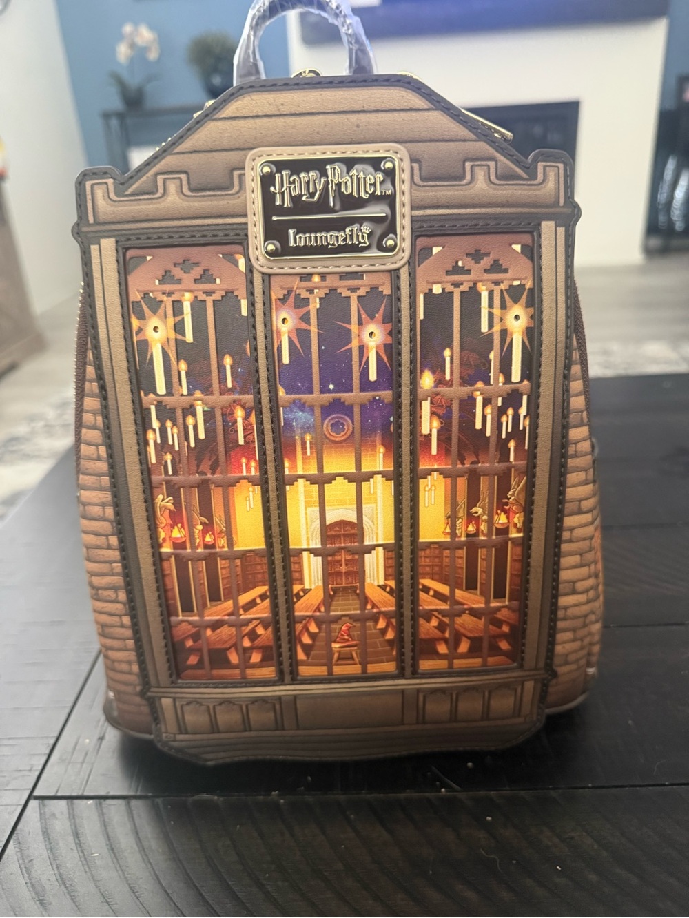 NWT Harry Potter x Loungefly Hogwarts Great Hall Mini Backpack - Brown/Tan